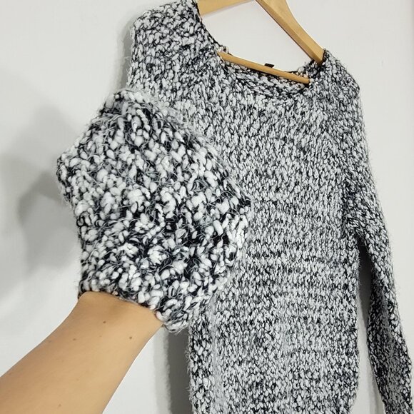 Buffalo David Bitton Women Black White Long Sleeve Knit Pullover Sweater Size S - Picture 5 of 14